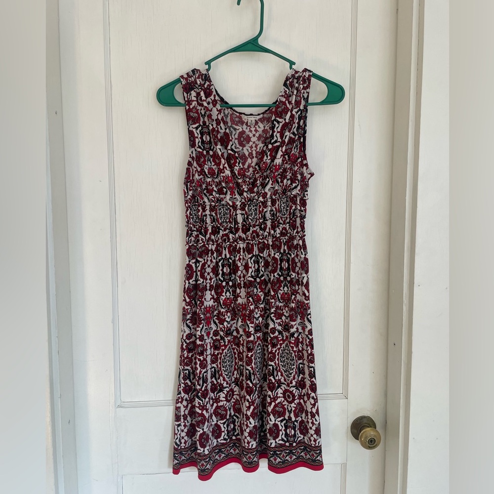 Sophie Max Red and Black Floral Midi Dress